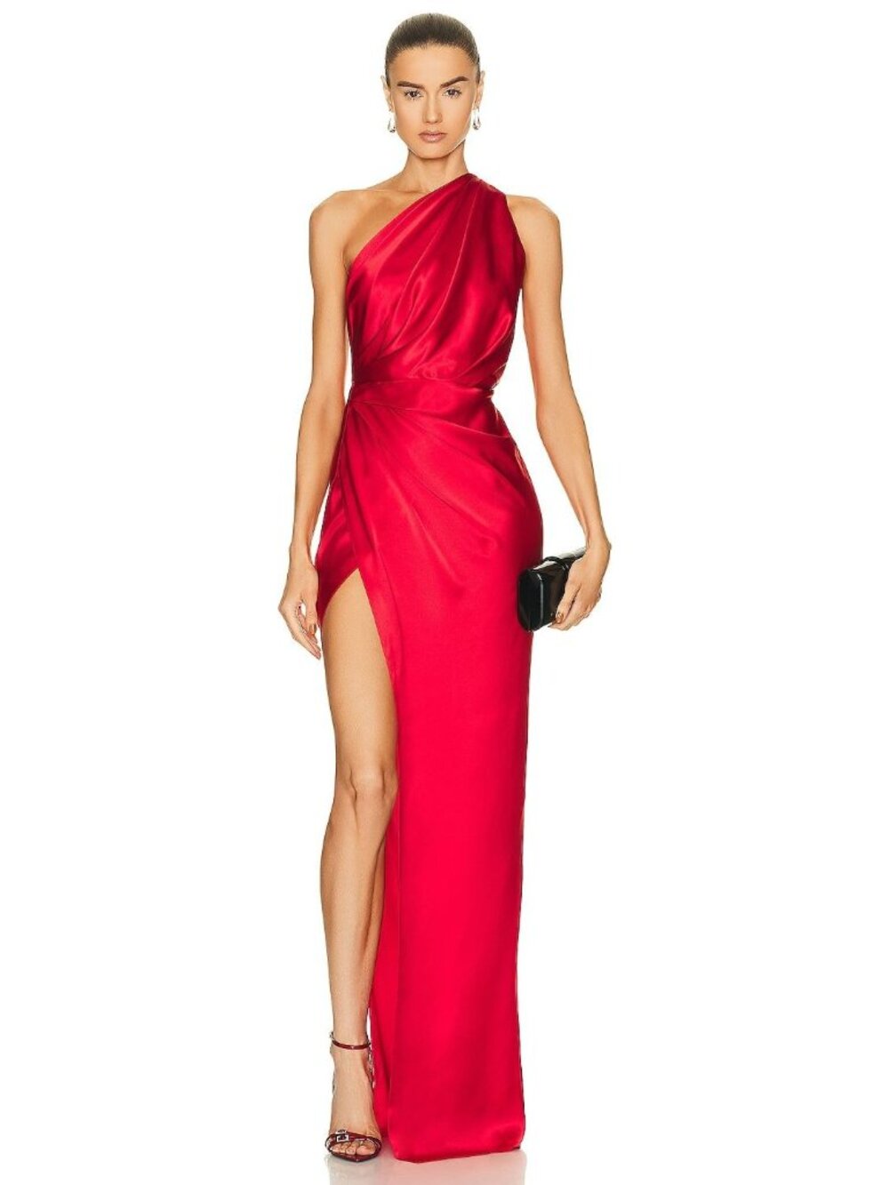 The Sei for FWRD Womens Drape Gown in Scarlet 10 New Long Maxi Dress